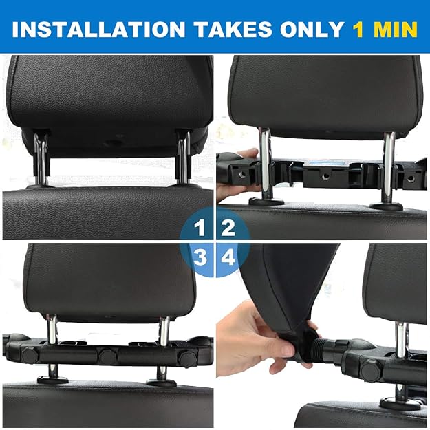 Car Seat Headrest Pillow, Headrest for car, Head Neck Support Detachable, seat held Pillow, 180 Degree Adjustable Both Sides Travel Sleeping