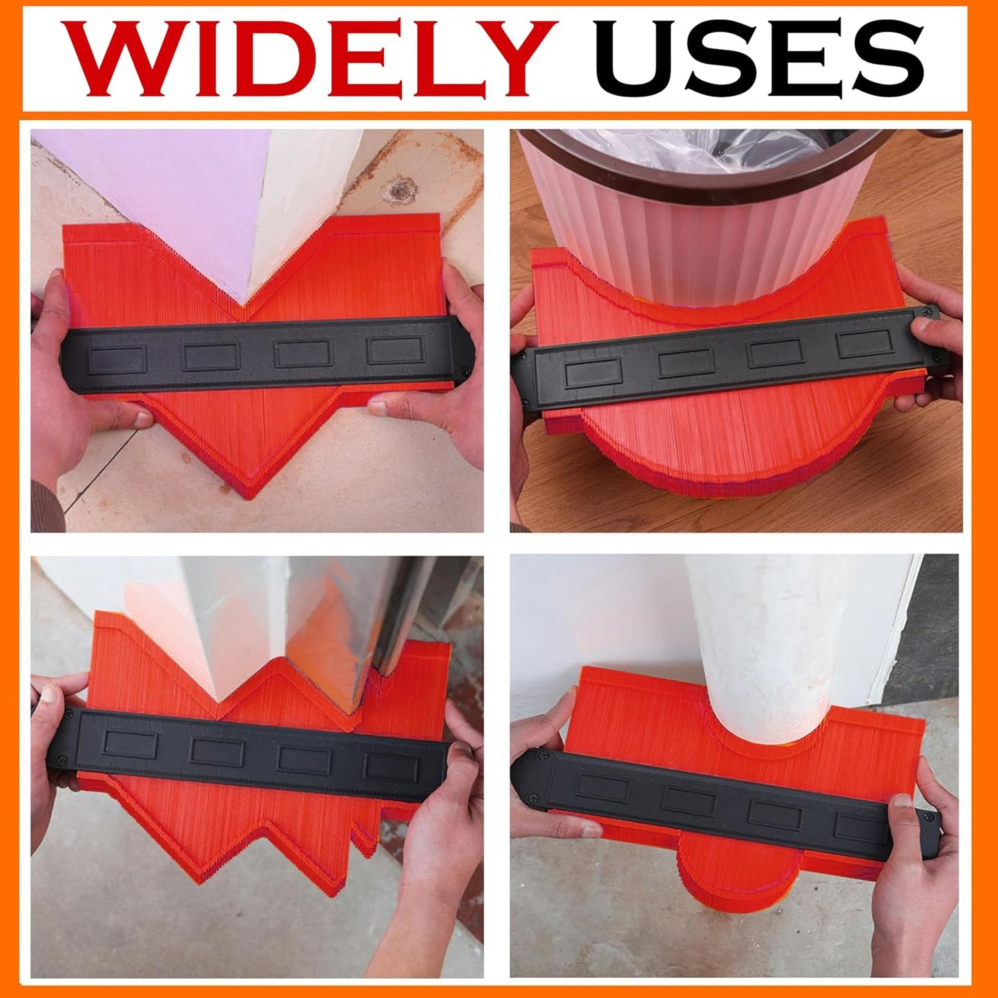 Digital Craft 10 Inch Contour Gauge Widen Plastic Profile Duplicator Tool for Copying Irregular Shapes Wood Template Measuring Tool for Flooring Tile Laminate Precise Fit Cutting