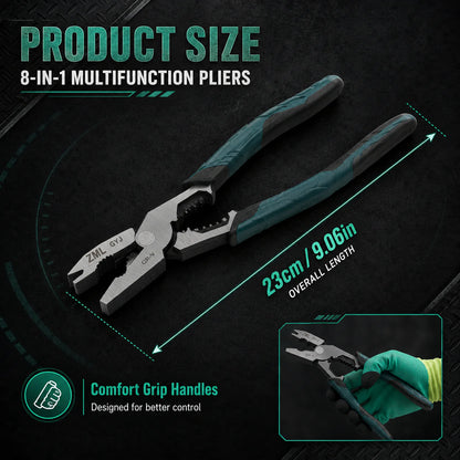 Pliers — Cut, Strip, Crimp & Grip with One Compact Tool