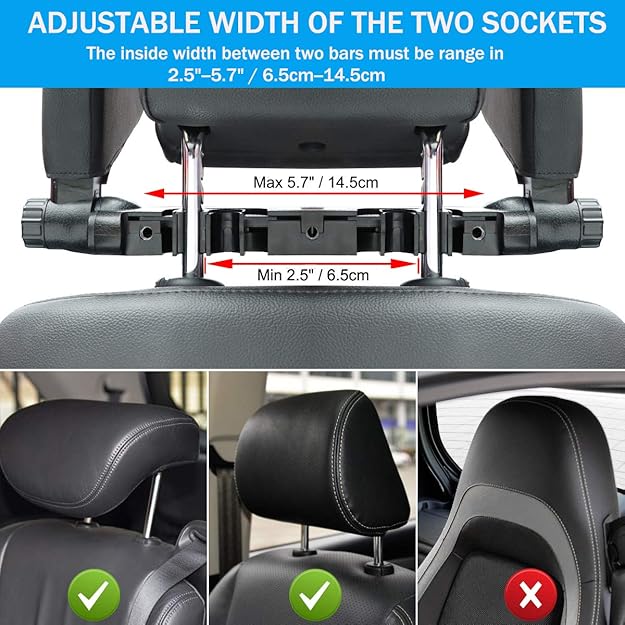 Car Seat Headrest Pillow, Headrest for car, Head Neck Support Detachable, seat held Pillow, 180 Degree Adjustable Both Sides Travel Sleeping