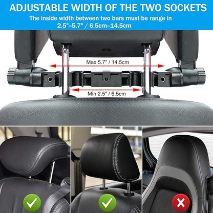Car Seat Headrest Pillow, Headrest for car, Head Neck Support Detachable, seat held Pillow, 180 Degree Adjustable Both Sides Travel Sleeping