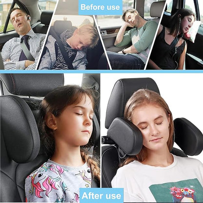 Car Seat Headrest Pillow, Headrest for car, Head Neck Support Detachable, seat held Pillow, 180 Degree Adjustable Both Sides Travel Sleeping