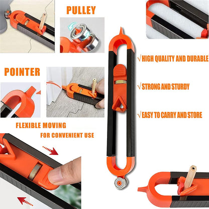 Contour Gauge Scribe Tool,Baowox Precise Profile Gauge Tool with Lock for Pencil Woodworking Edge Corner Measuring Profile Duplicator