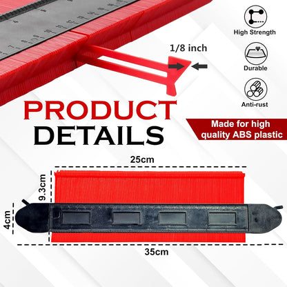 Digital Craft 10 Inch Contour Gauge Widen Plastic Profile Duplicator Tool for Copying Irregular Shapes Wood Template Measuring Tool for Flooring Tile Laminate Precise Fit Cutting