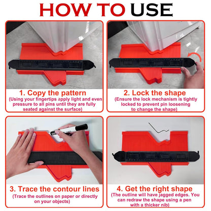 Digital Craft 10 Inch Contour Gauge Widen Plastic Profile Duplicator Tool for Copying Irregular Shapes Wood Template Measuring Tool for Flooring Tile Laminate Precise Fit Cutting