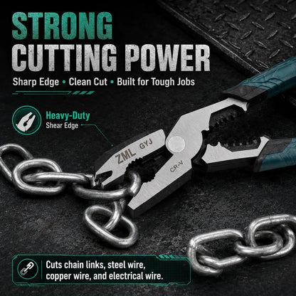 Pliers — Cut, Strip, Crimp & Grip with One Compact Tool
