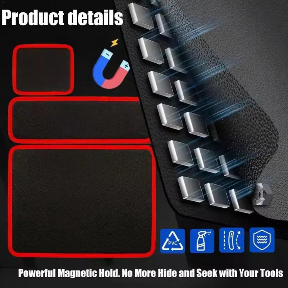 Magnetic Mat for Tools,Flexible Mechanic Tool Storage Mat for Garage - Non-Slip Organizer Tray for Engineer Screw Electronics Socket Drill Household Shop Workbench Automotive