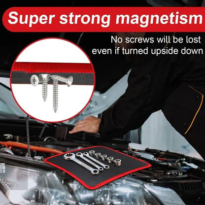 Magnetic Mat for Tools,Flexible Mechanic Tool Storage Mat for Garage - Non-Slip Organizer Tray for Engineer Screw Electronics Socket Drill Household Shop Workbench Automotive